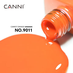 CANNI Orange Gel Nail Polish brush delivering smooth, salon-like application.