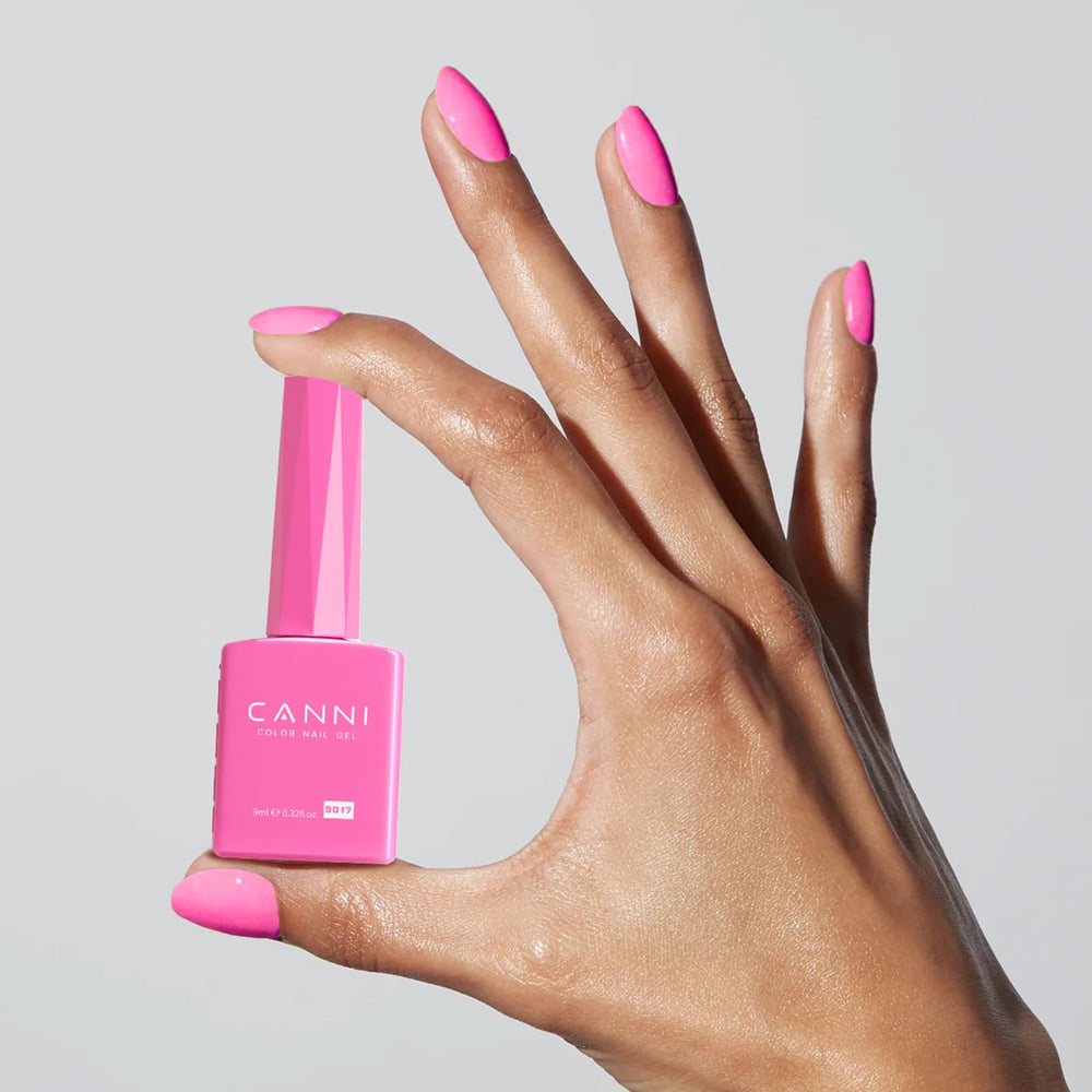 CANNI Pink Gel Nail Polish brush close-up for precise application.