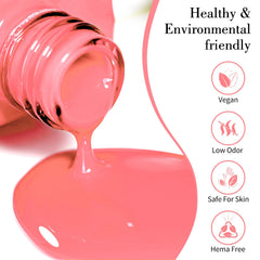 CANNI Pink Gel Nail Polish brush stroke highlighting smooth application and even coverage.