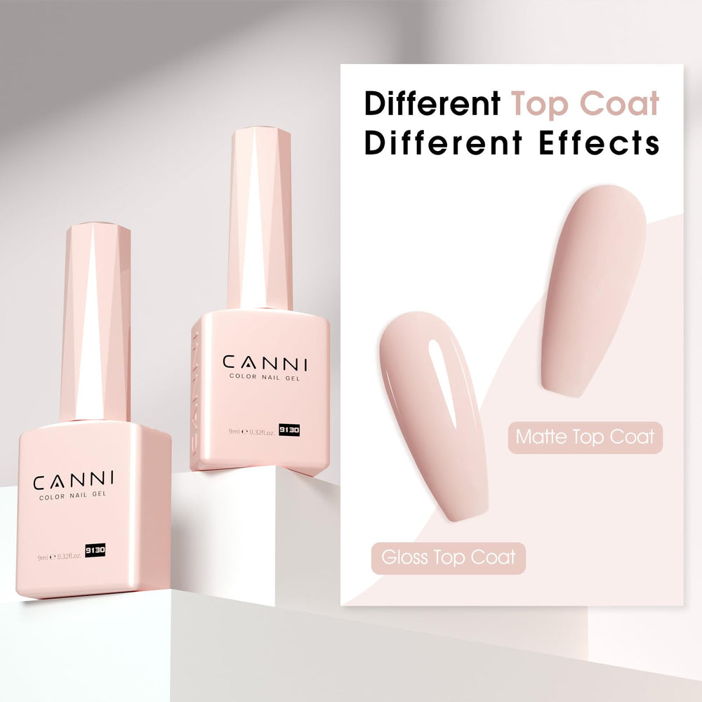 CANNI Pink Gel polish curing under UV or LED lamp.