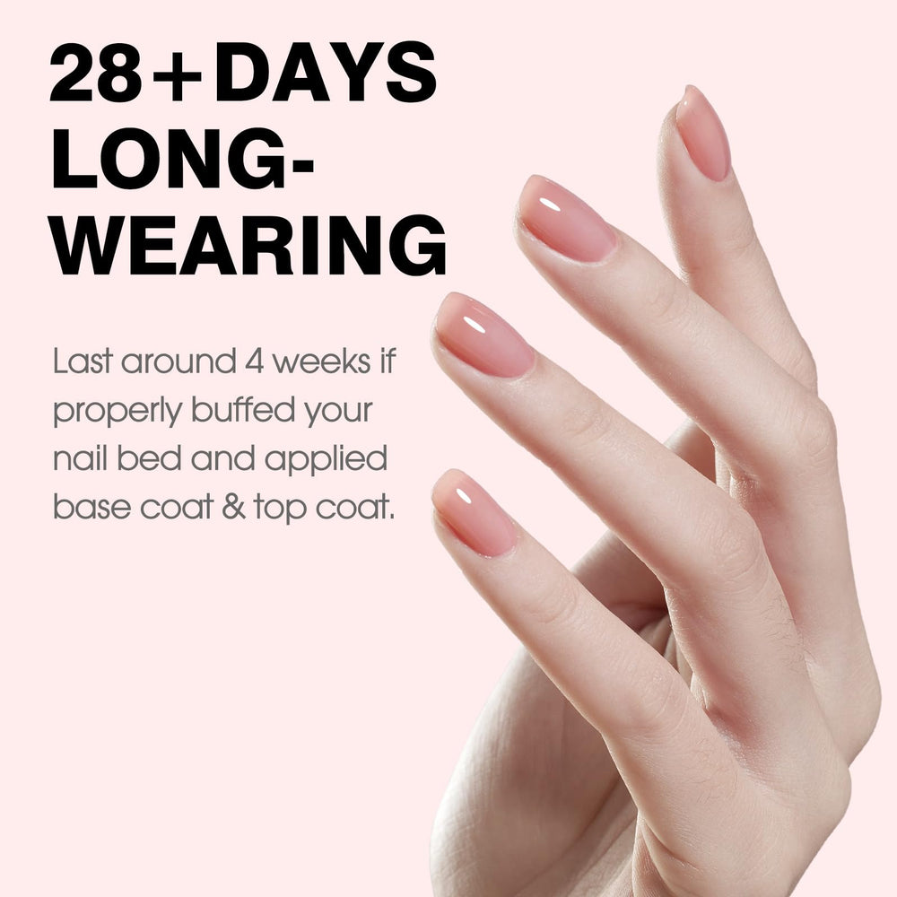 CANNI Pink Jelly Gel Polish swatches reveal a natural sheer nude look
