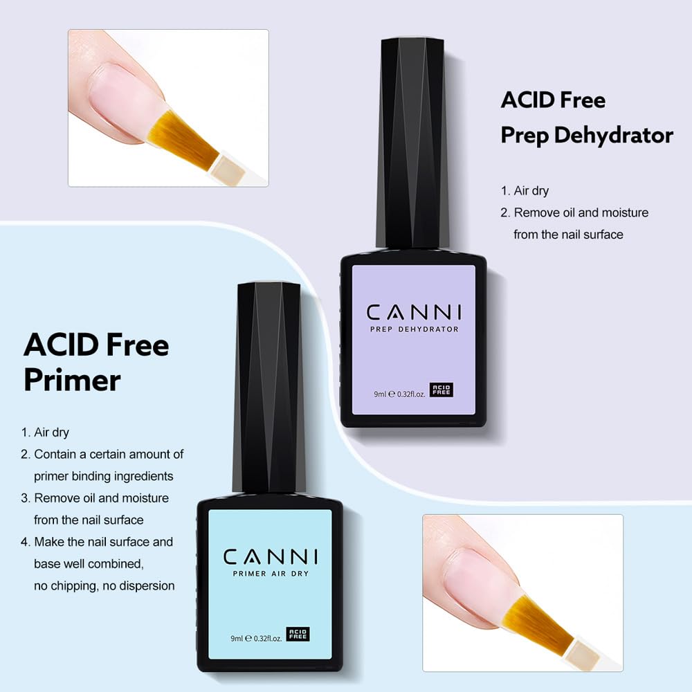 CANNI primer para uñas crea base firme para manicura.