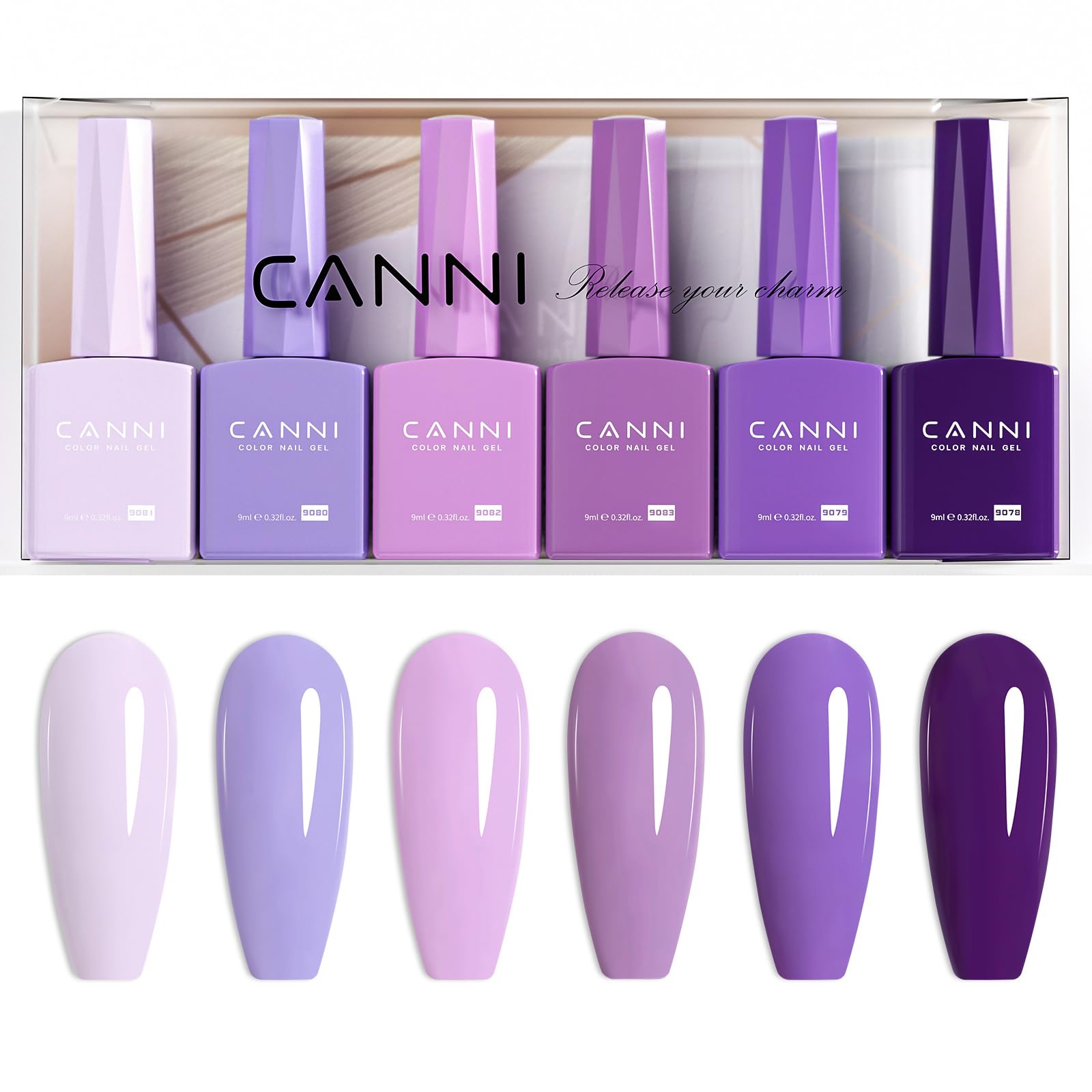 CANNI purple nails with glossy finish for daily wear.