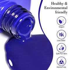 CANNI Royal Blue bottle cap close up highlighting premium brush for easy application.