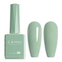 CANNI Sage Green gel polish bottle shows true color for precise at-home manicures.