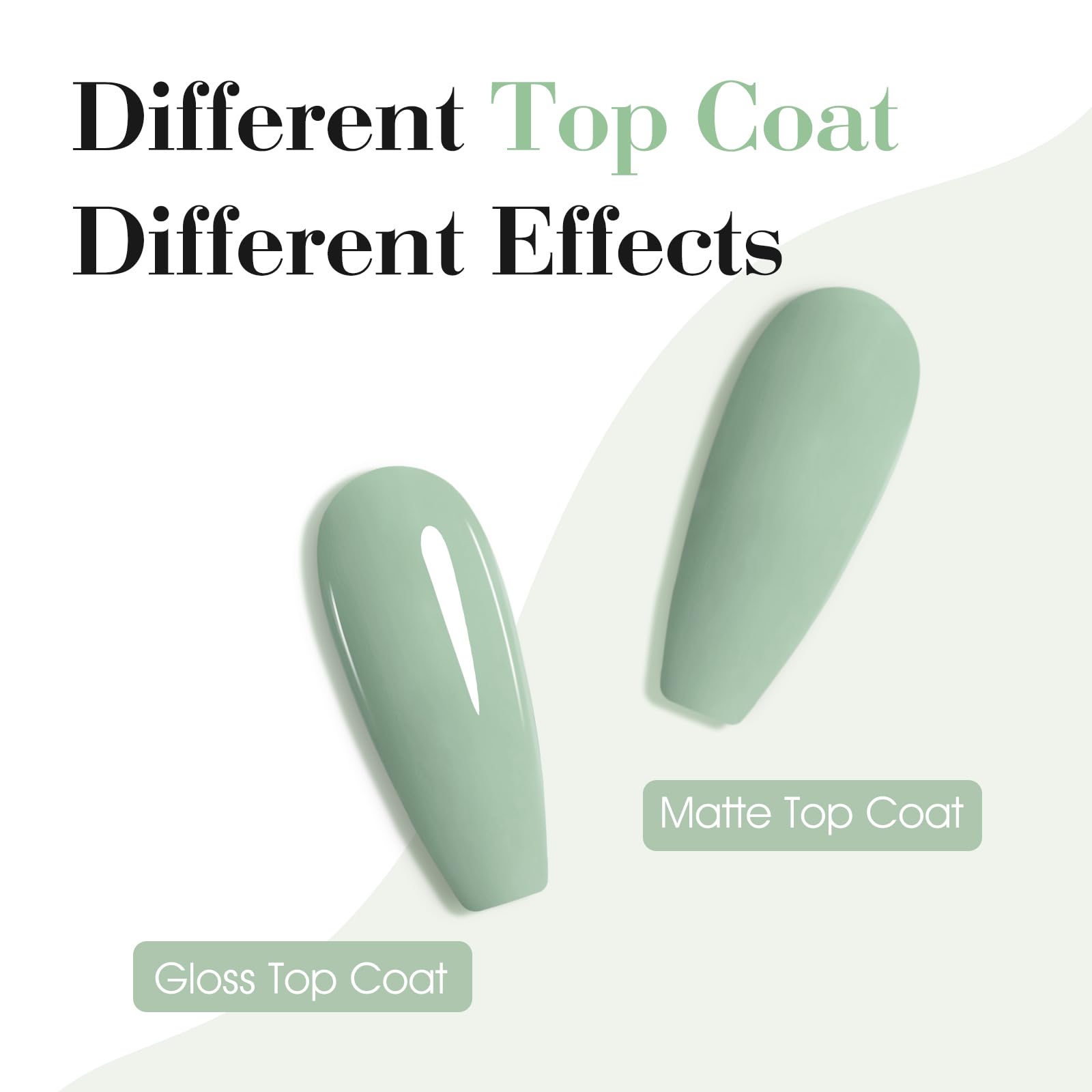 CANNI Sage Green gel polish on nails with high-gloss finish.