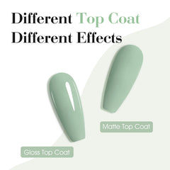CANNI Sage Green gel polish on nails with high-gloss finish.