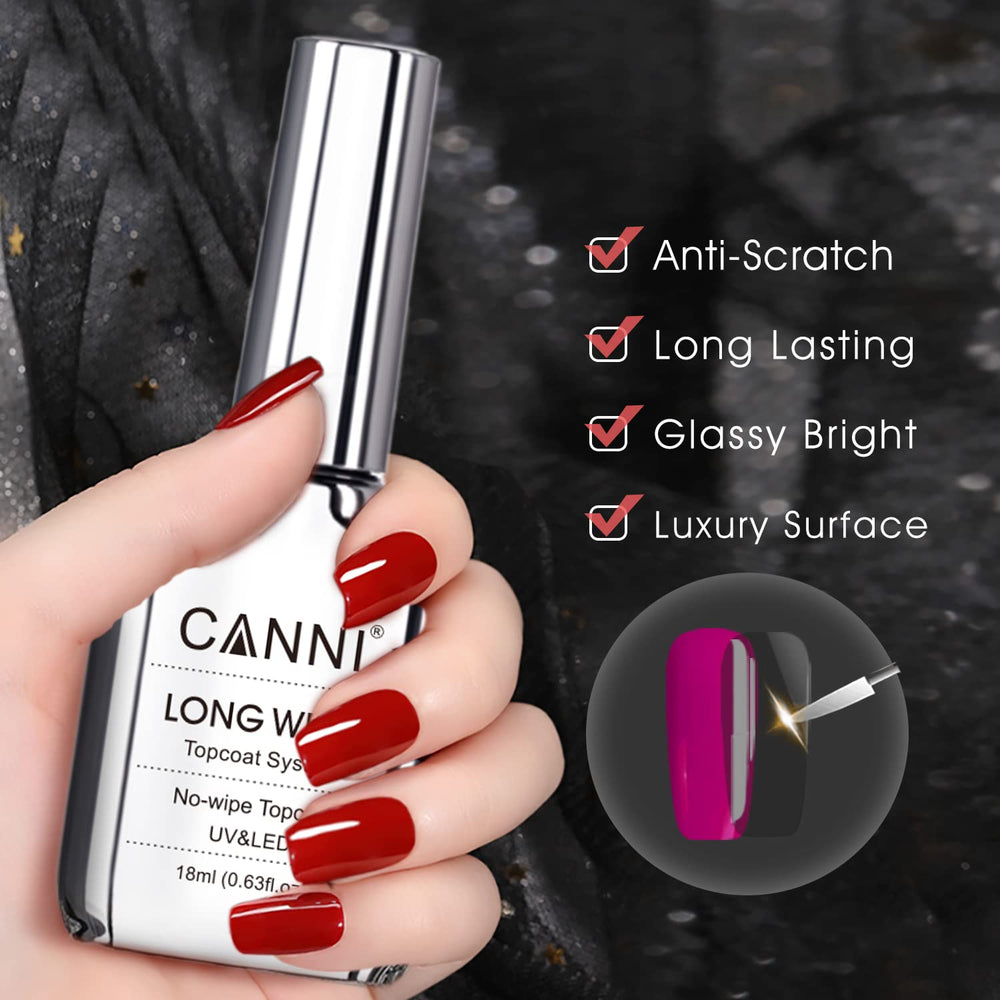CANNI Scratch-Resistant Top Coat protects gel color with durable surface
