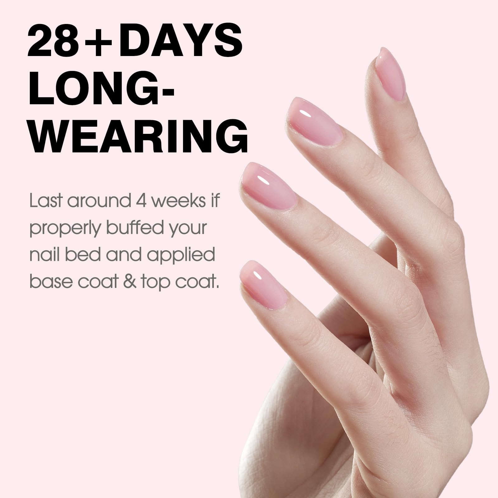 CANNI Soft Pink Jelly nails with glossy finish after application.
