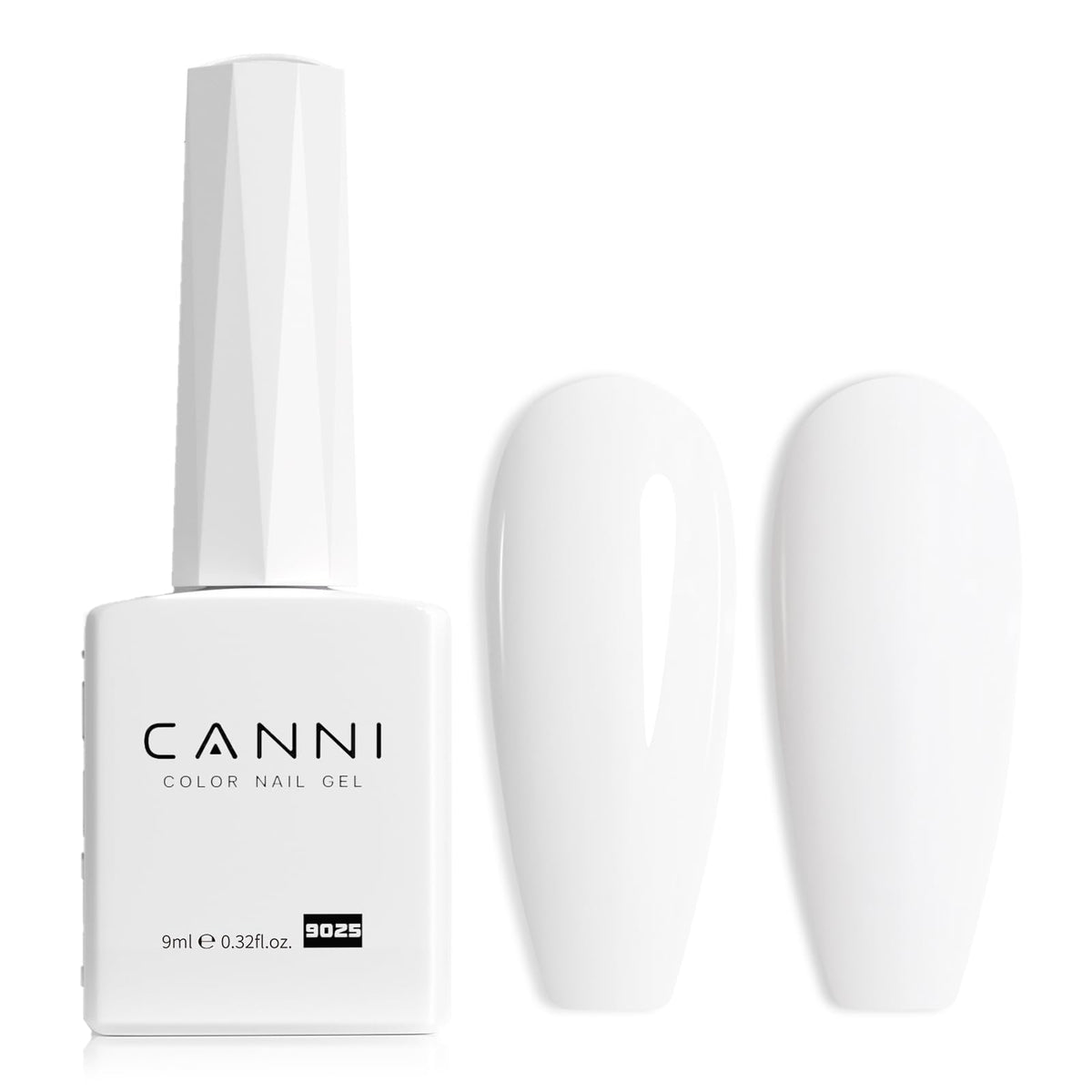 CANNI White Gel Nail Polish bottle view with true color for precise application.