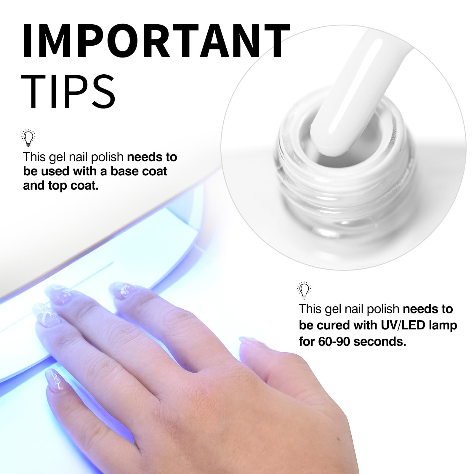 CANNI White Gel Polish ideal for DIY home manicure and versatile styles.