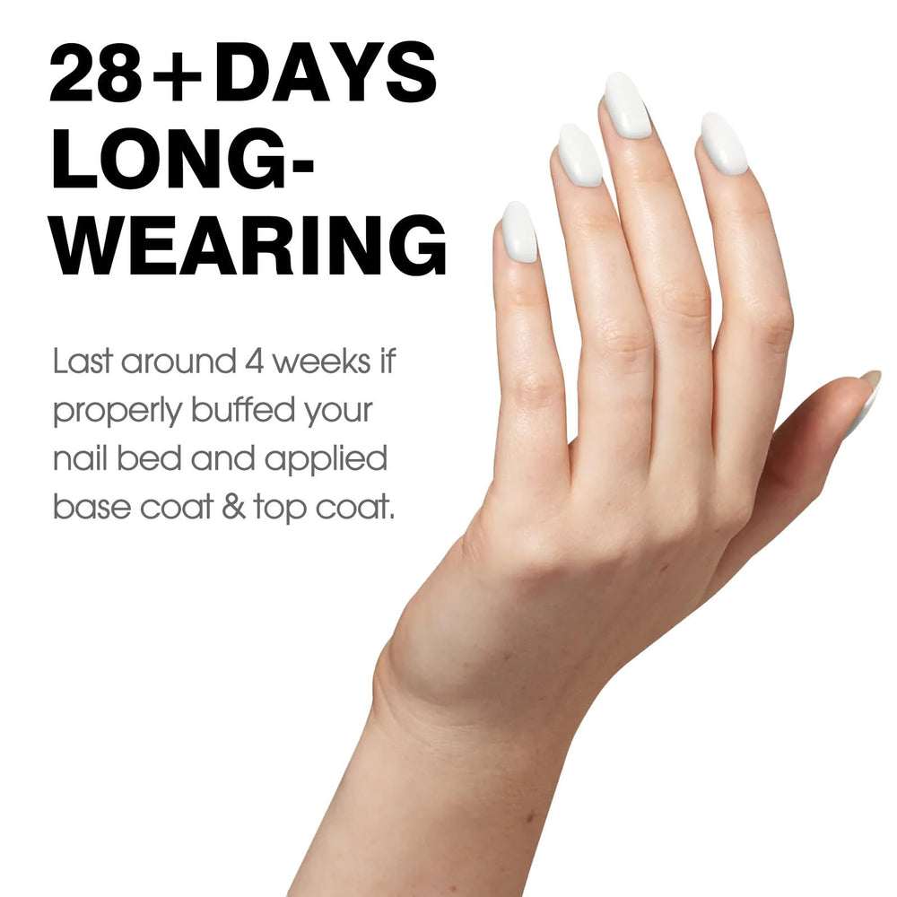 CANNI White Gel Polish nails with high-gloss finish for durable wear.