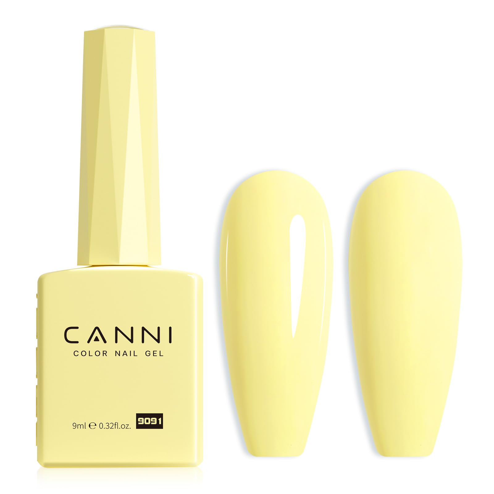 CANNI Yellow Gel Nail Polish color bottle close-up—accurate shade view for precise at-home manicure.