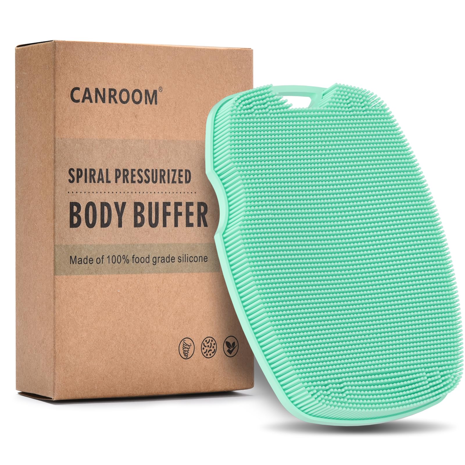 Canroom exfoliante de silicona con cerdas elásticas para exfoliar suavemente en la ducha.