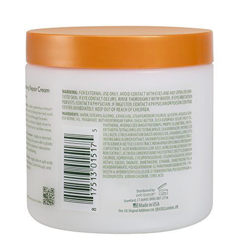 Cantu Argan Oil Leave-In Cream on hair to boost elasticity and manage frizz.
