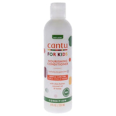 Cantu Care for Kids Nourishing Conditioner label closeup highlighting key ingredients