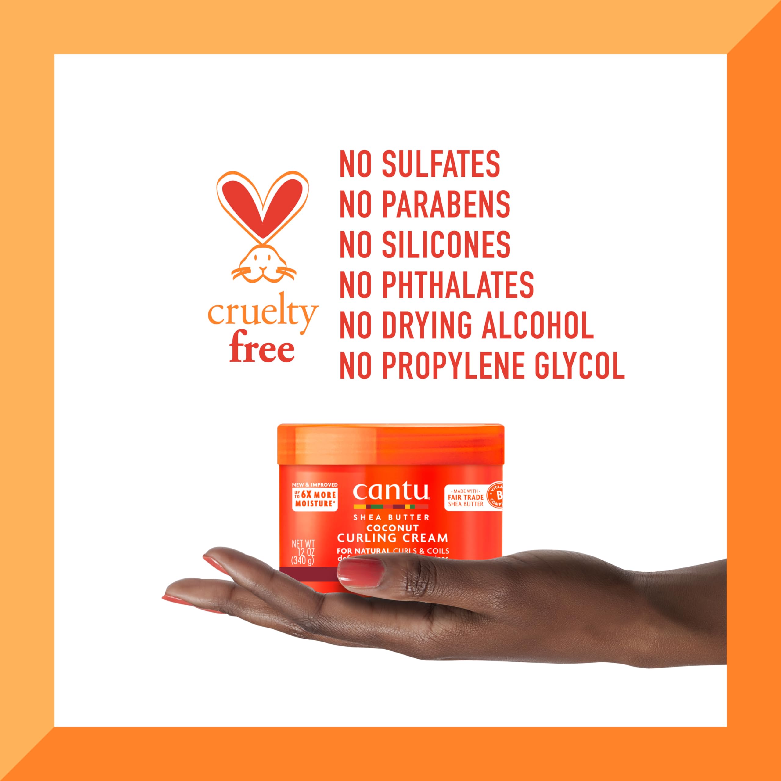 12oz packaging of Cantu Coconut Curling Cream on shelf.
