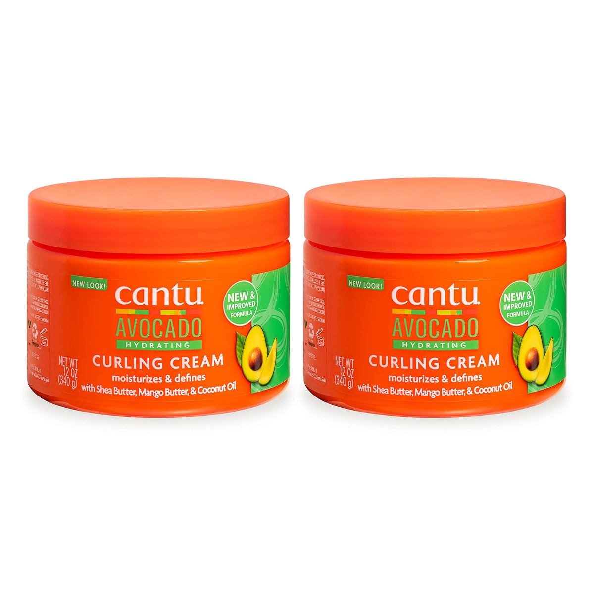Cantu Crema de Aguacate para Rizos, botella 12 onzas, pack de 2, hidrata y define.