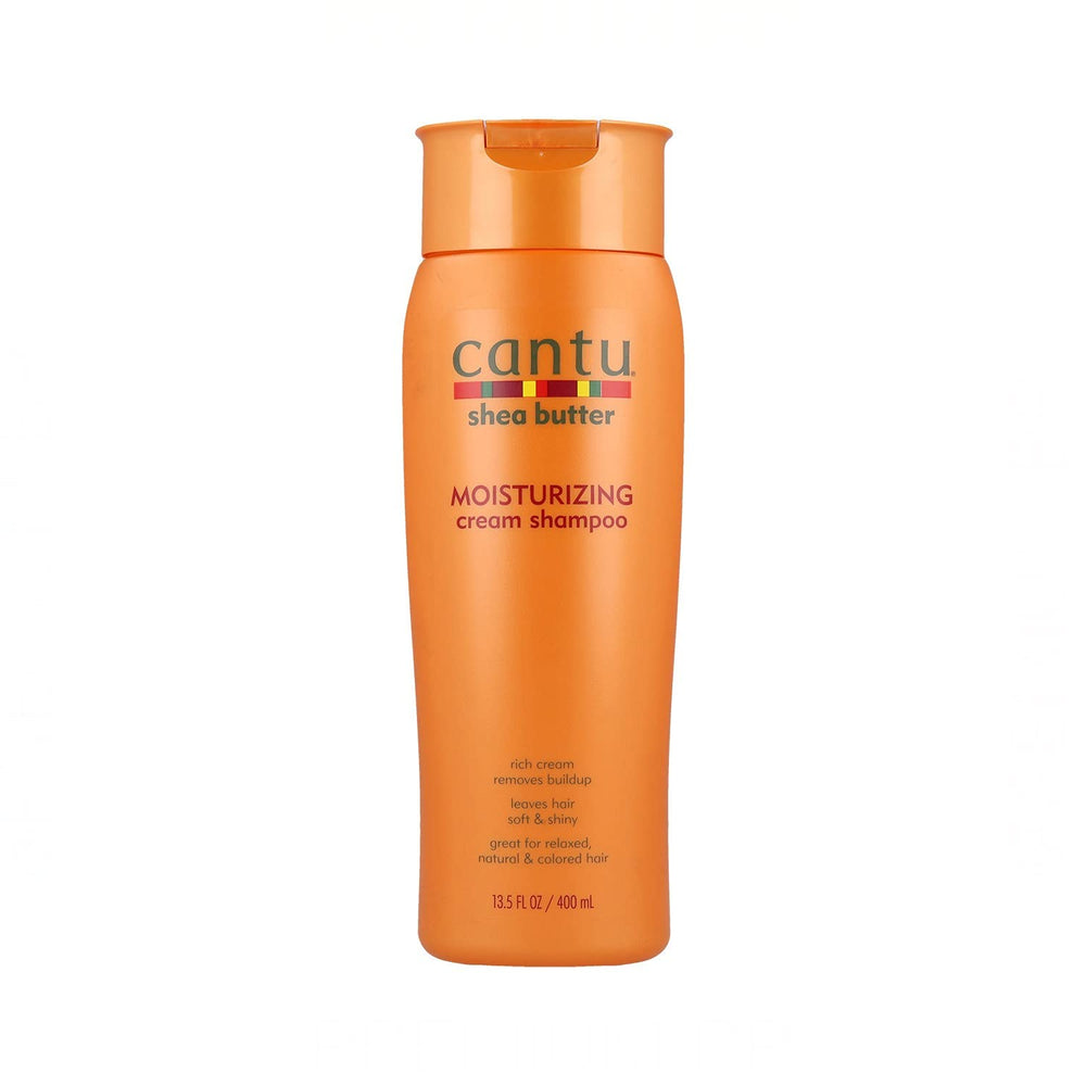 Cantu champú crema manteca de karité en frasco para hidratación suave y brillo.