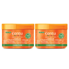 Cantu crema leave-in karité natural en envase doble para hidratación diaria.
