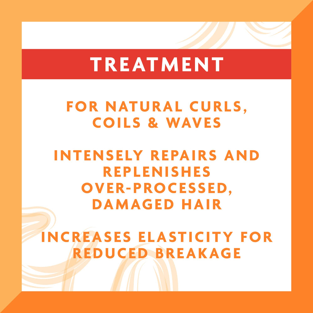 Cantu Deep Treatment Masque ingredients scene emphasizing nine restorative oils