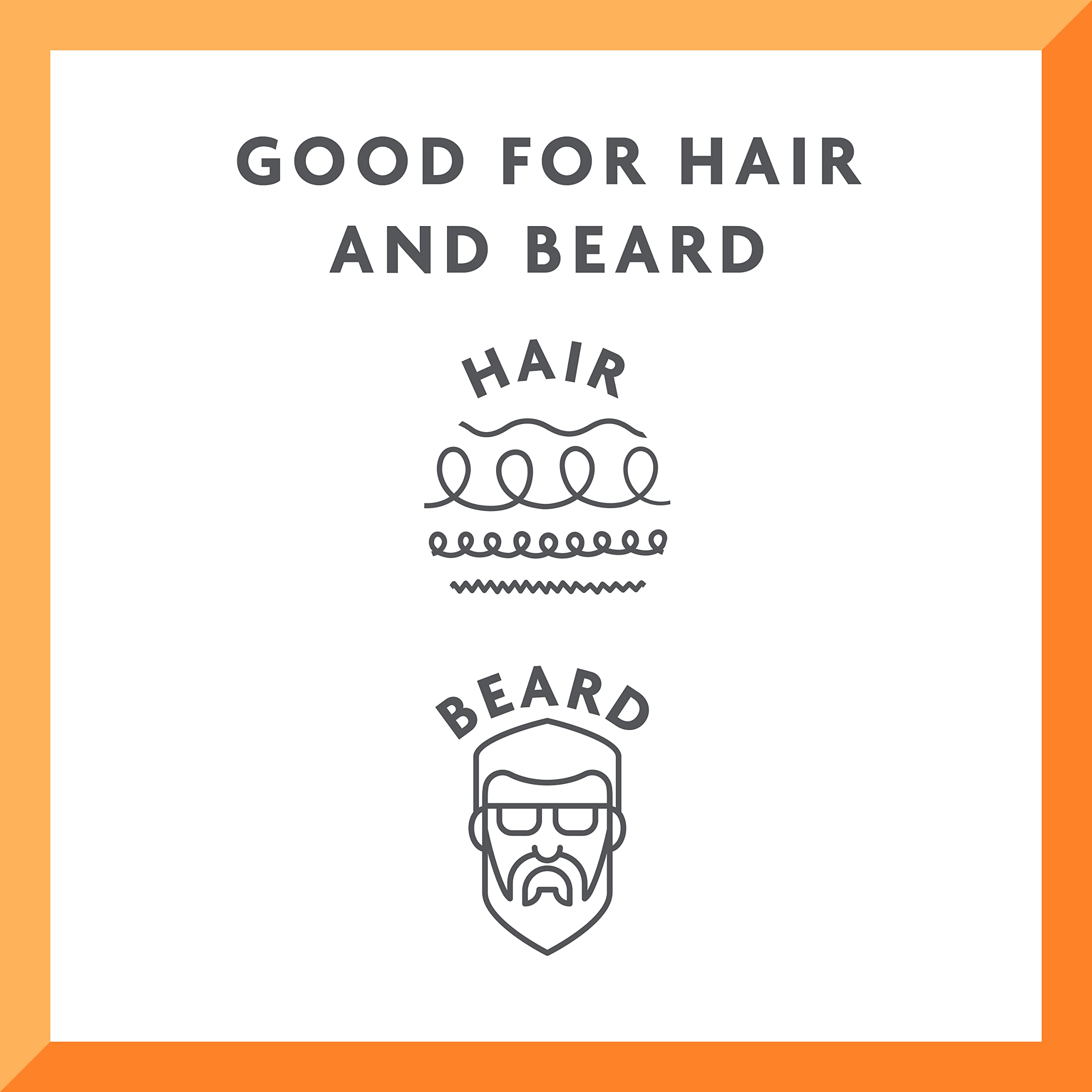 Beard and hair on display with subtle shine from Cantu Shea Butter formula.
