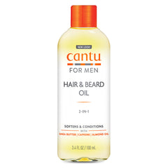 Cantu for Men Hair and Beard Oil bottle ready for daily nourishing grooming.