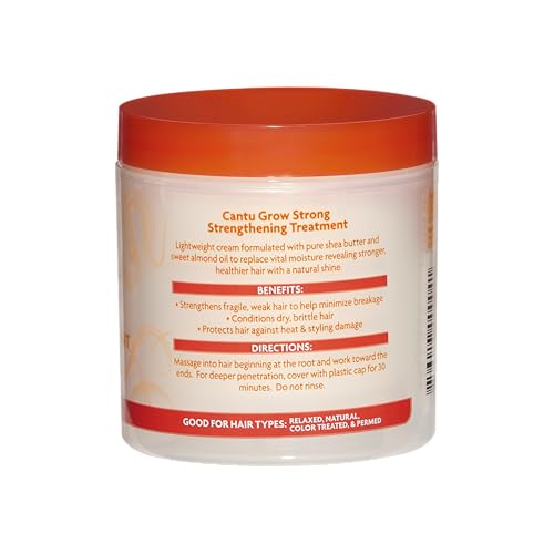 Cantu Grow Strong bottle being pumped for easy leave-in application.