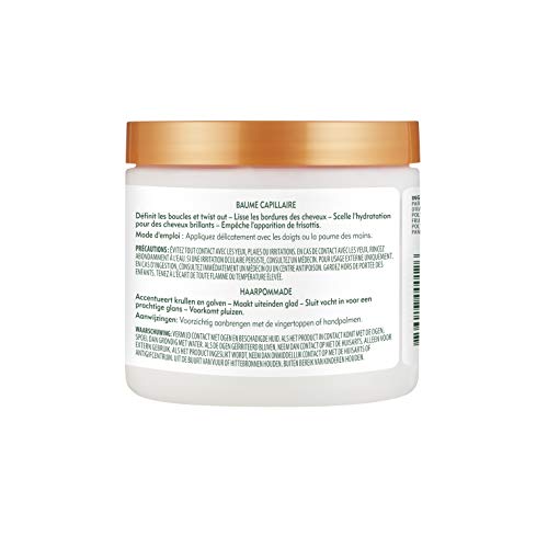 Cantu Hair Dressing Pomade with Shea Butter hair-definition shot shows curled strands held softly.