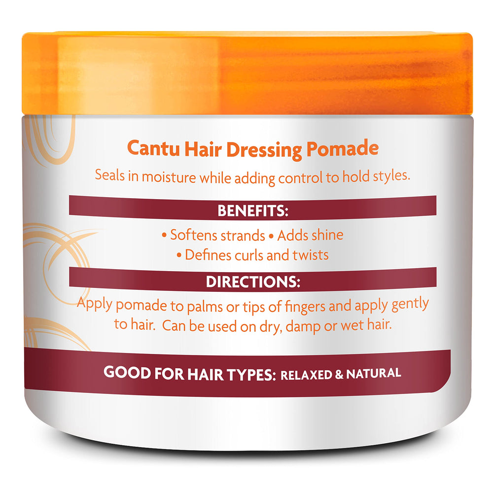 Cantu Hair Dressing Pomade with Shea Butter relaxed-hair style shows smooth ends and controlled fullness.