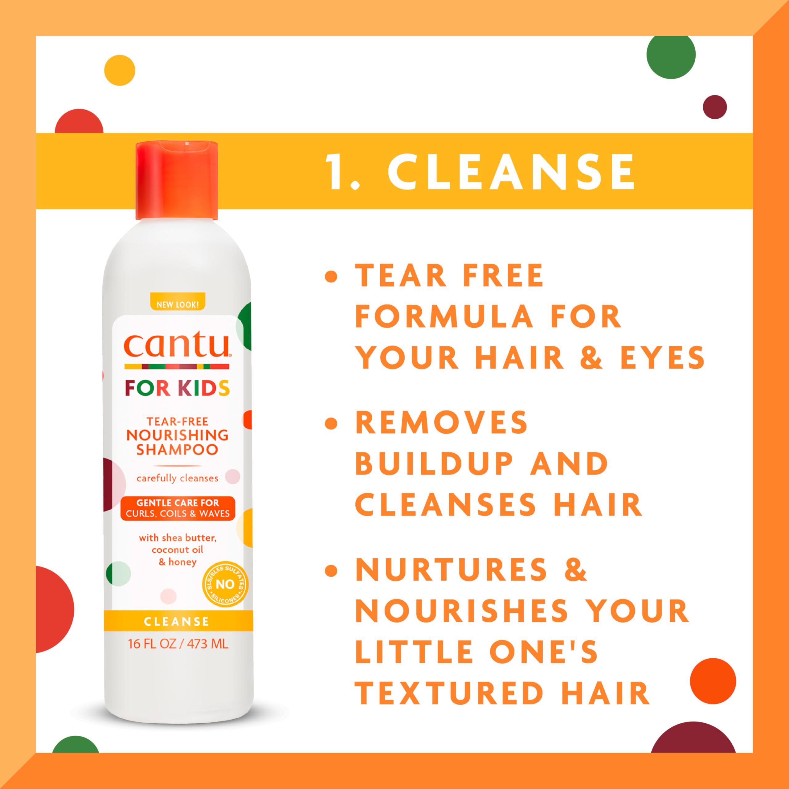Cantu Kids Conditioning Detangler large bottle provides slip for easy detangling