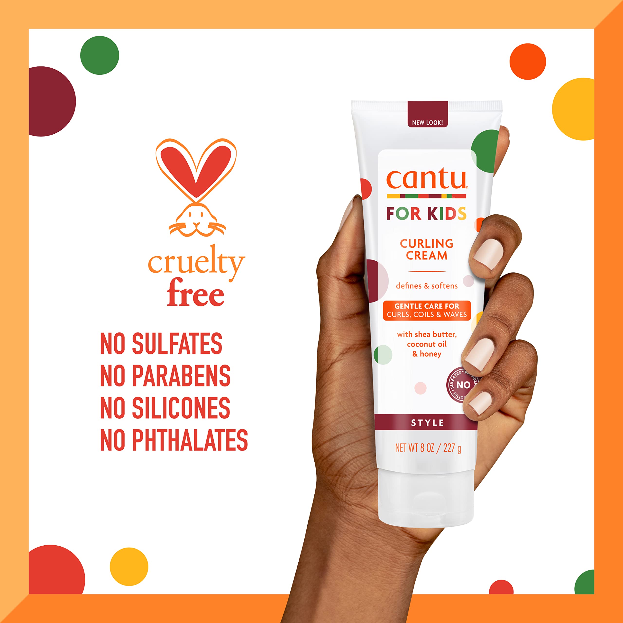 Cantu crema para rizos niños: fórmula libre de sulfatos y parabenos para cabello suave.