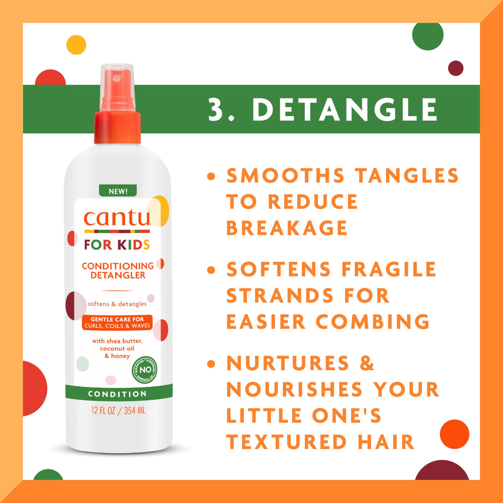 Cantu Kids Detangler Brush-Ready formula ready for combing after use