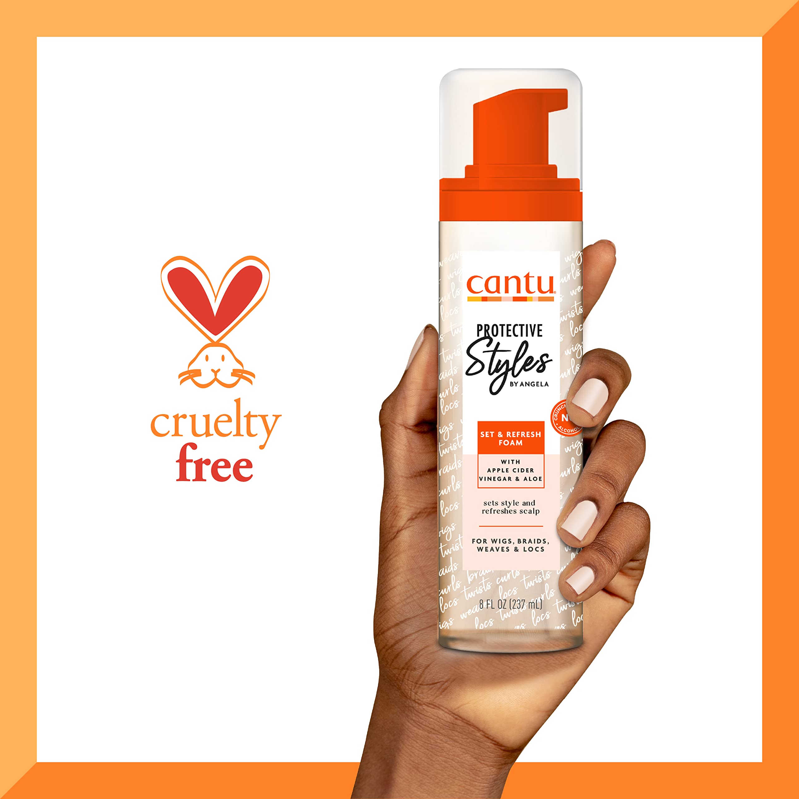 Cantu ingredient label highlighting apple cider vinegar and aloe soothing