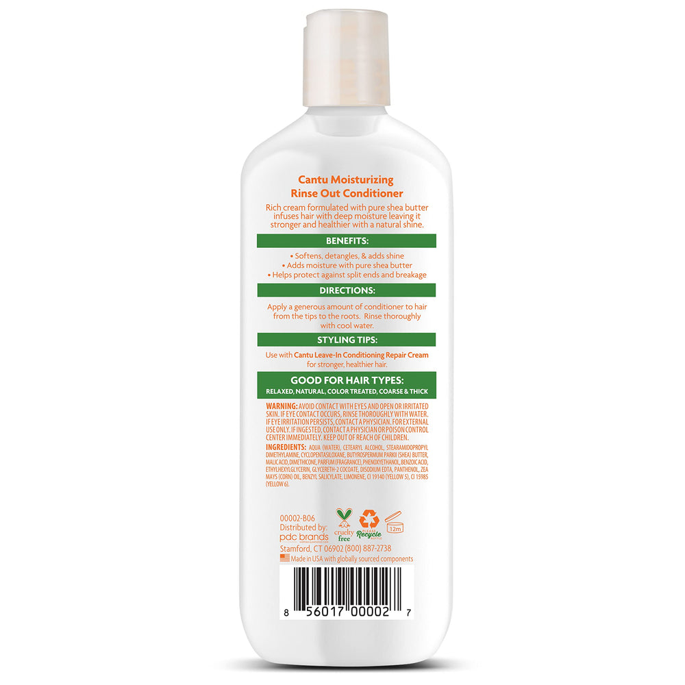 Natural hair textures benefit from Cantu Moisturizing Conditioner.