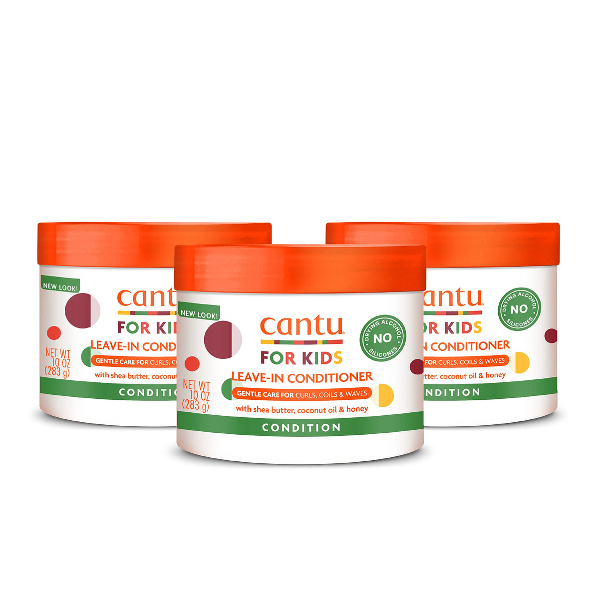 Acondicionador sin enjuague Cantu Kids pack de 3, rizos más suaves.