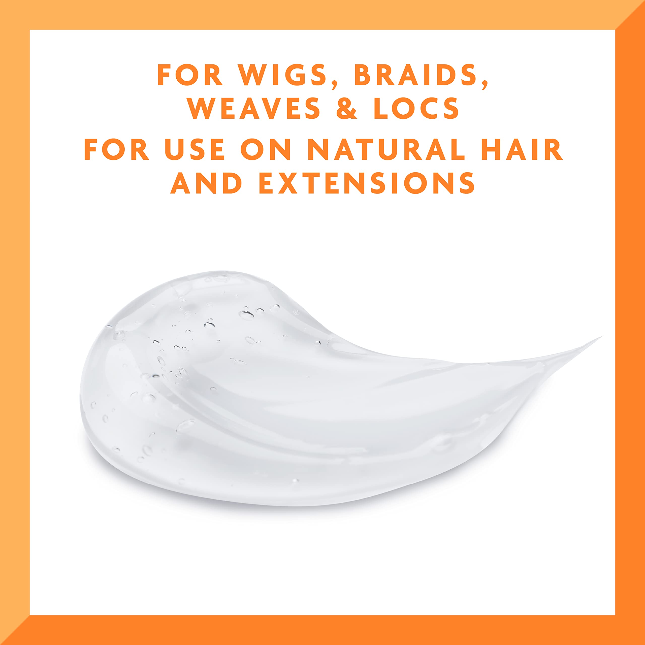 Cantu gel on wigs, braids, weaves helps tame frizz and flyaways.