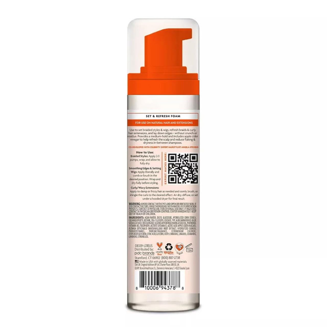 Cantu pump dispensing foam for controlled application benefit