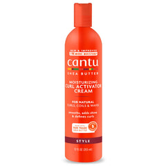 Cantu Shea Butter Curl Activator Cream packaging closeup for natural hair care