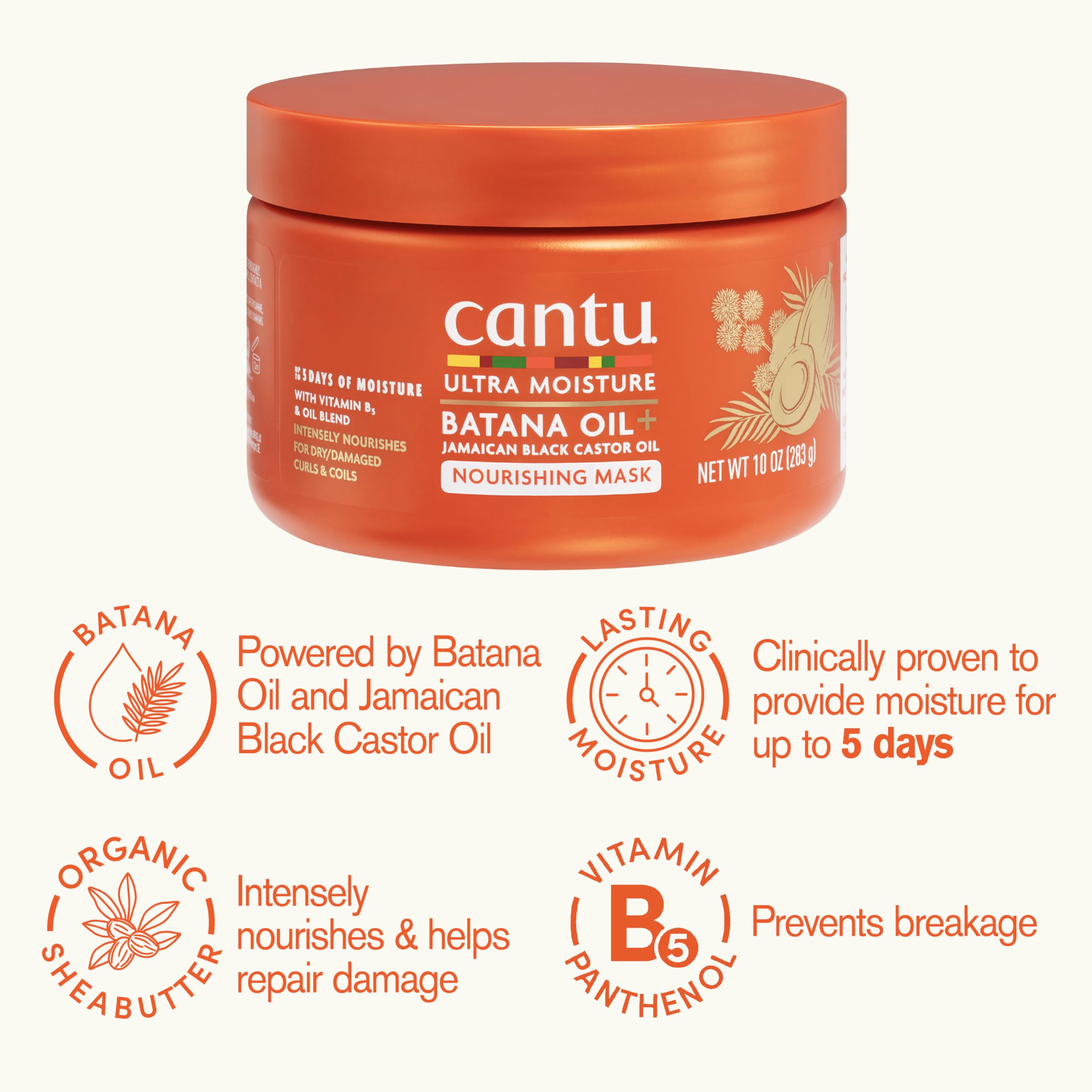 Cantu Ultra Moisture Mascarilla con Aceite de Castor Negro Jamaicano para fortificar el cabello
