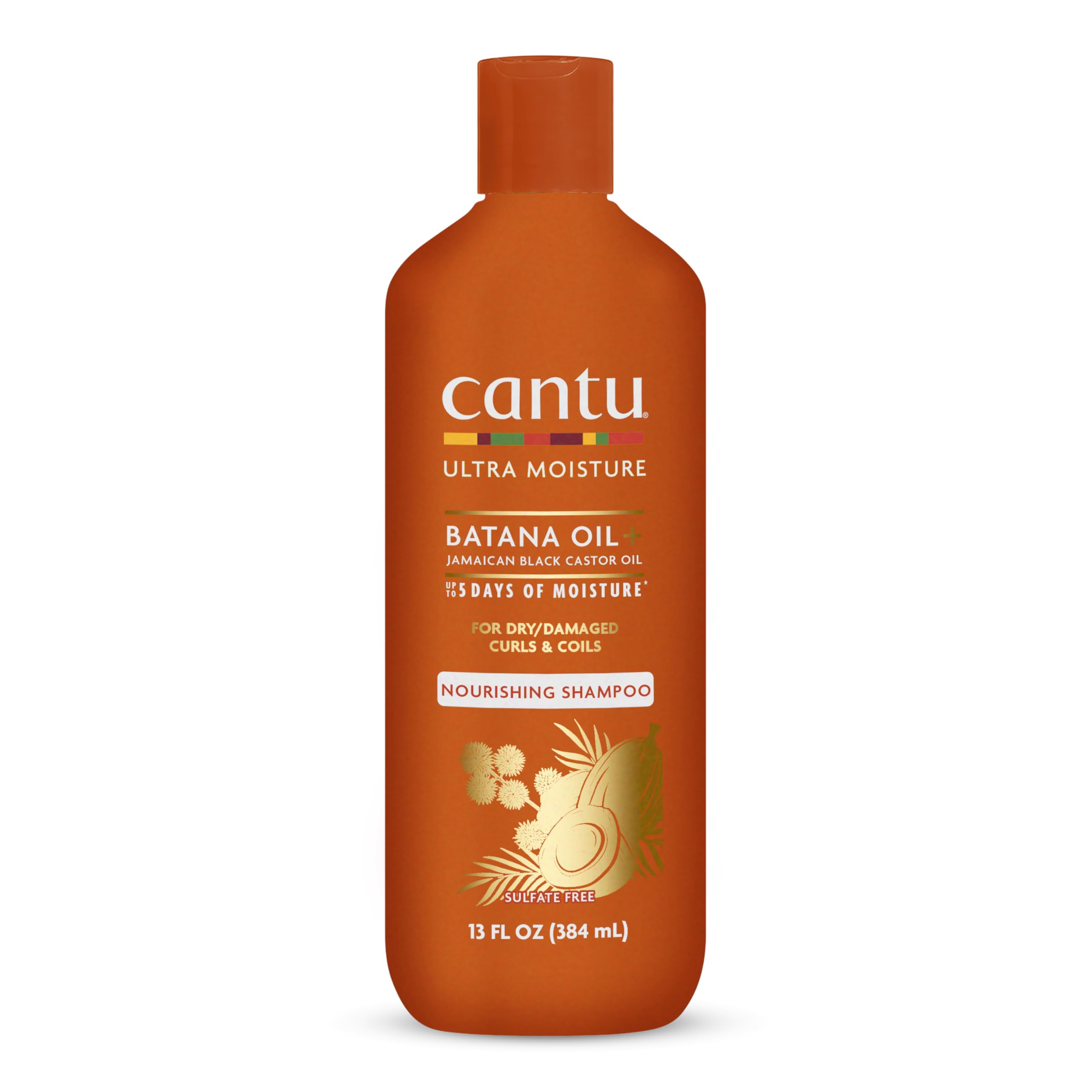Cantu Ultra Moisture Shampoo con Batana, botella atractiva que sugiere hidratación para rizos