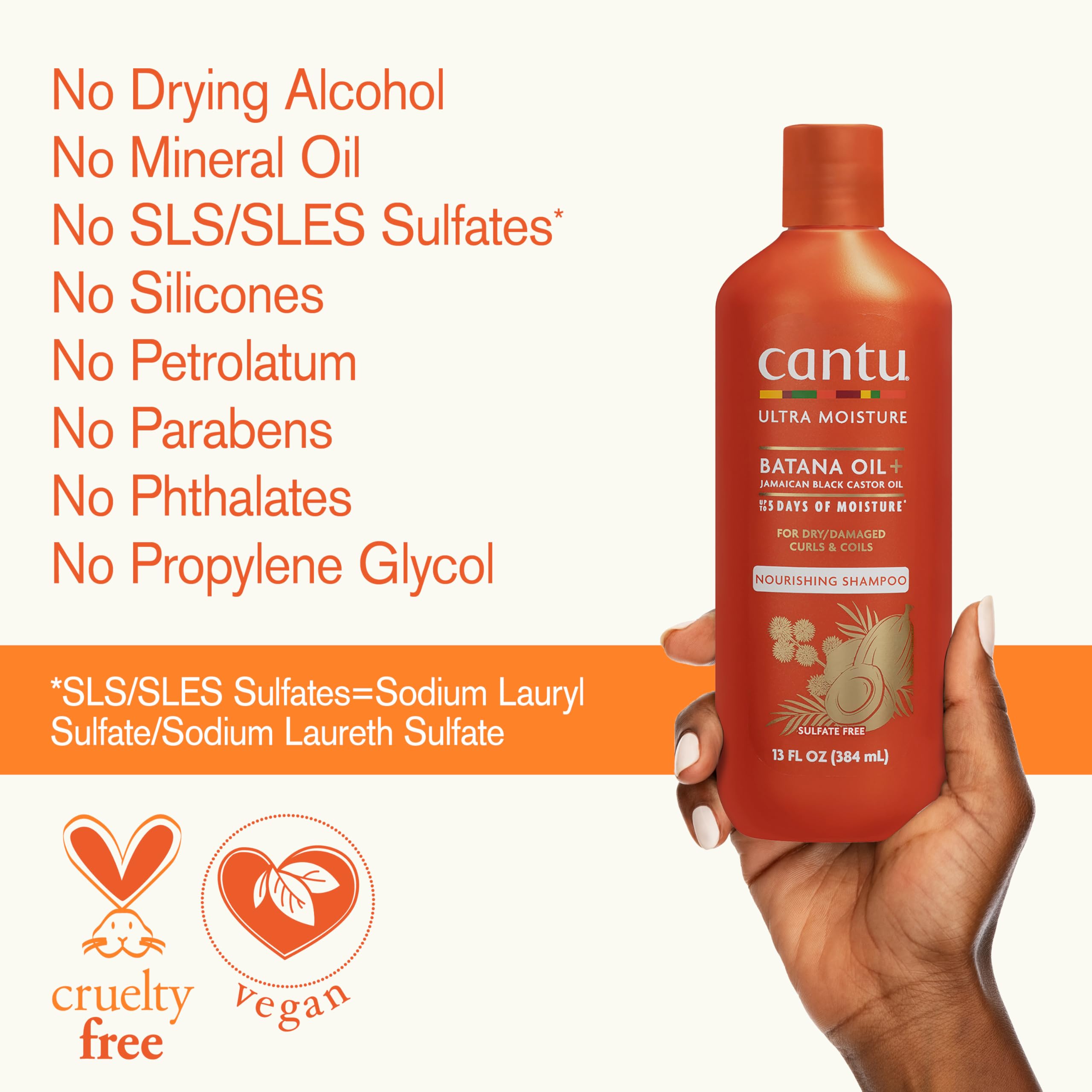 Cantu Ultra Moisture Shampoo favorece definición suave de rizos