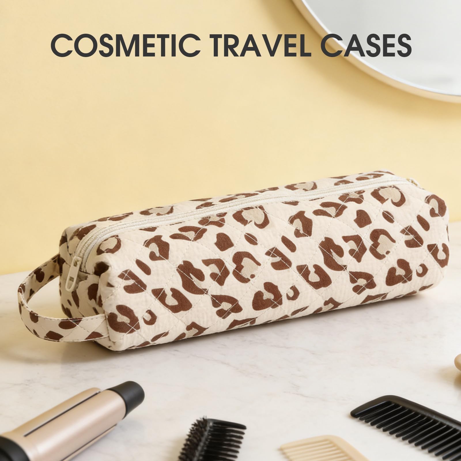 Canumer Quilted Hair Tools Travel Bag leopard ideal gift for organized styling