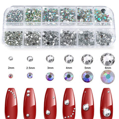 CANVALITE AB and clear rhinestones organized for easy color matching.
