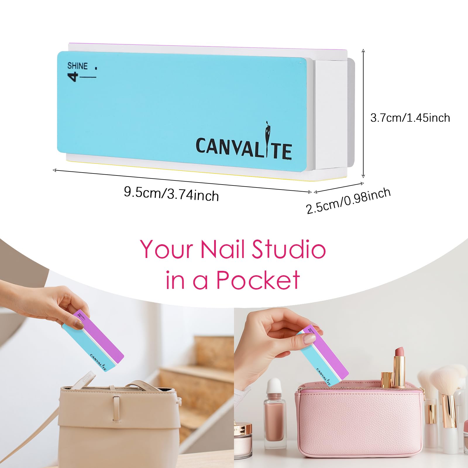 Canvalite durable sponge-backed buffers resist wear during repeated use.