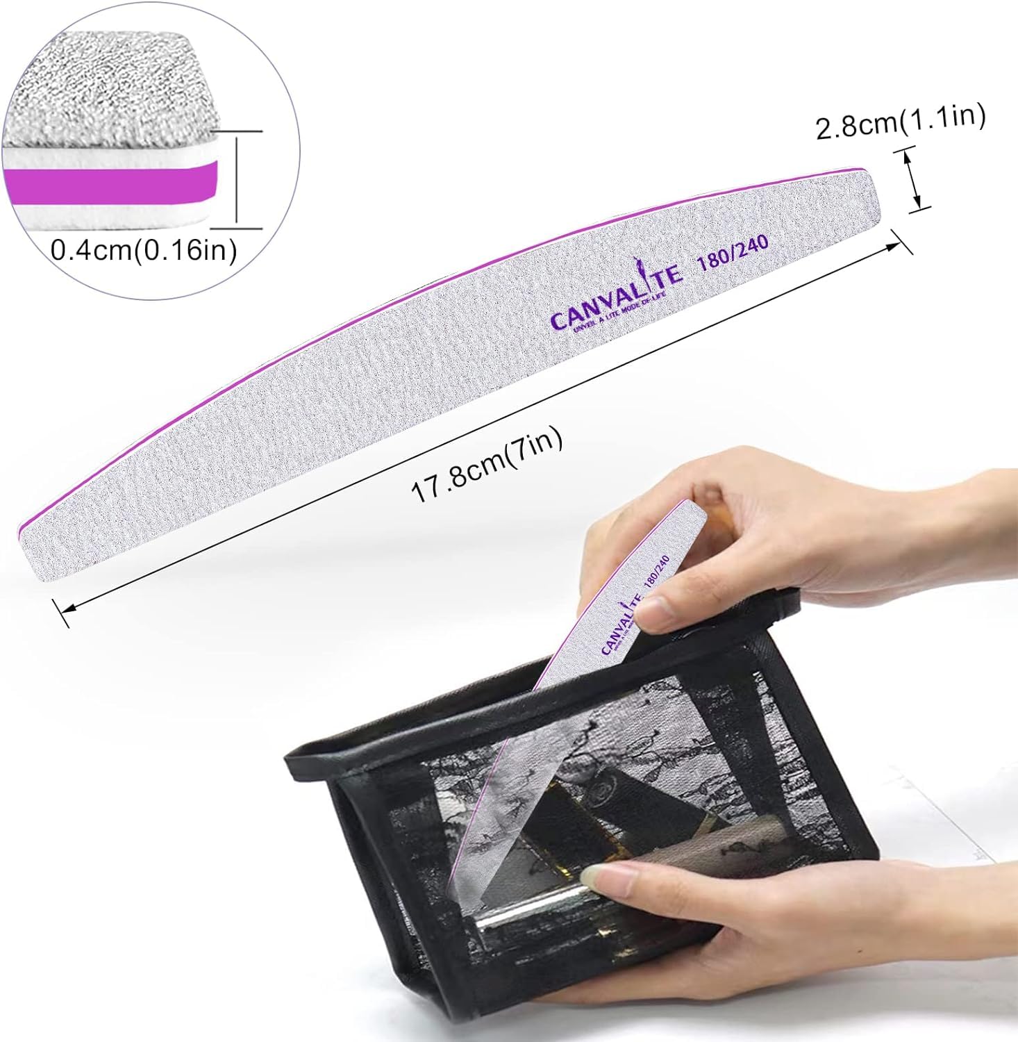 CANVALITE nail files for gel removal on natural or artificial nails