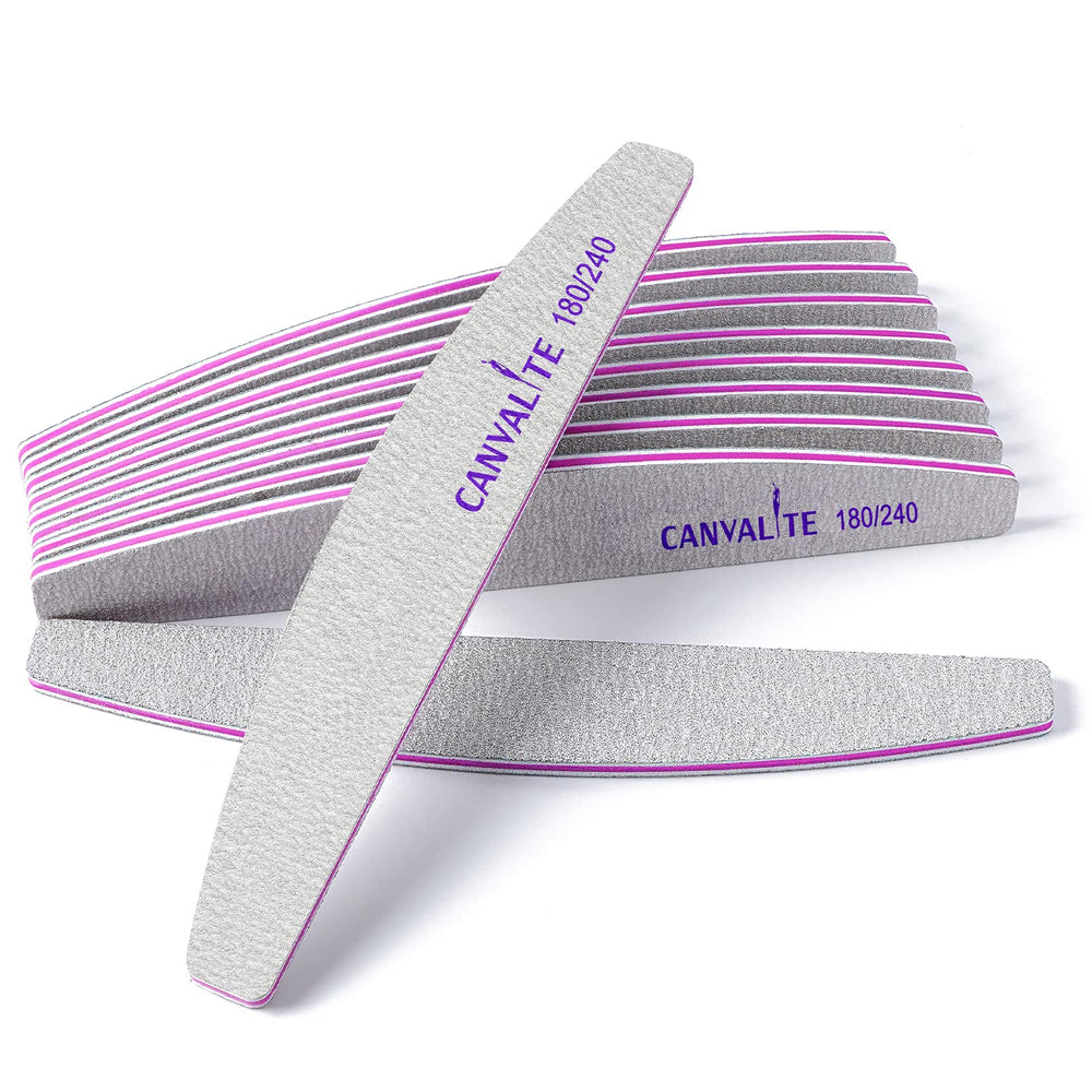 CANVALITE nail files 180/240 grit emery board front view for natural nails and shaping