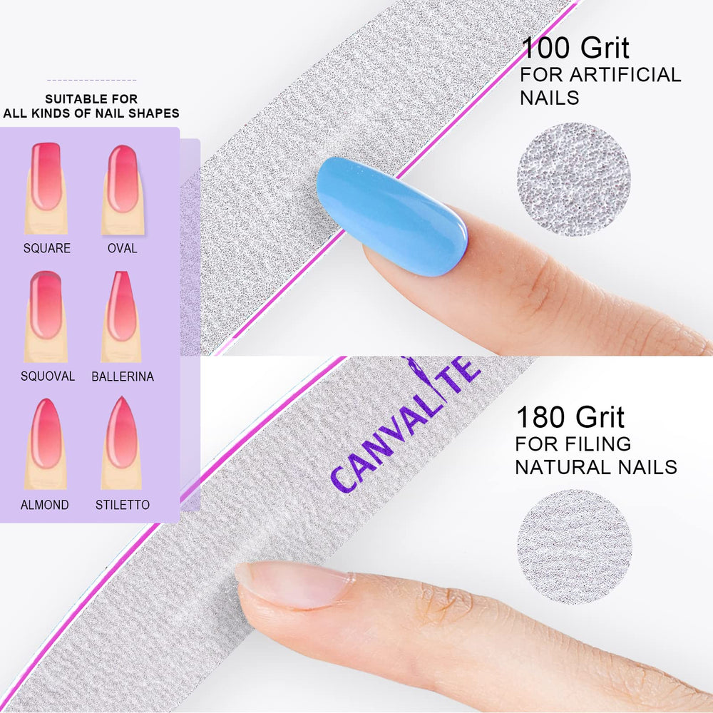 Canvalite 25 piece nail file set for home or salon kits