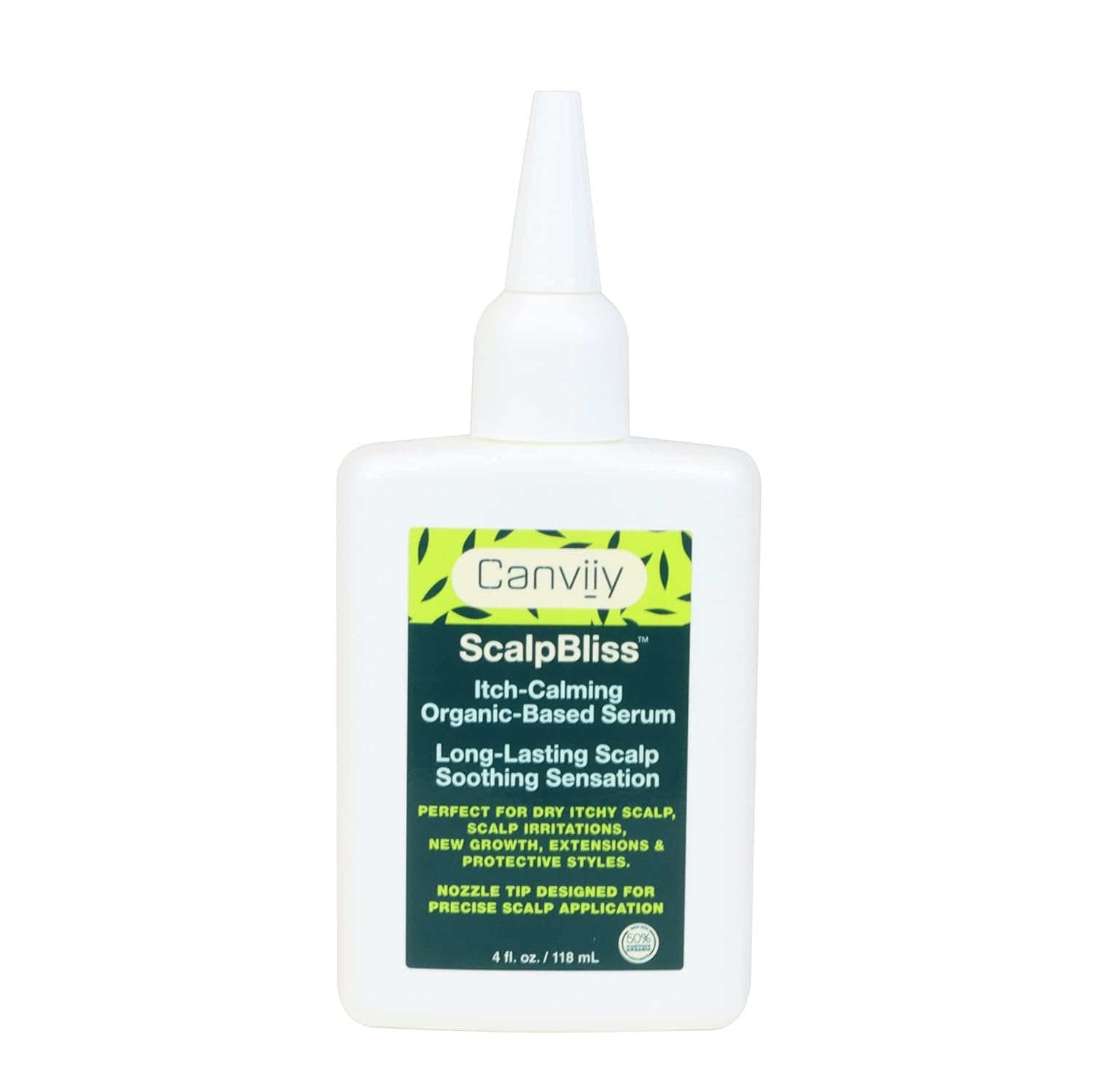 Canviiy ScalpBliss serum: botella vertiendo para una aplicación precisa y calmante.