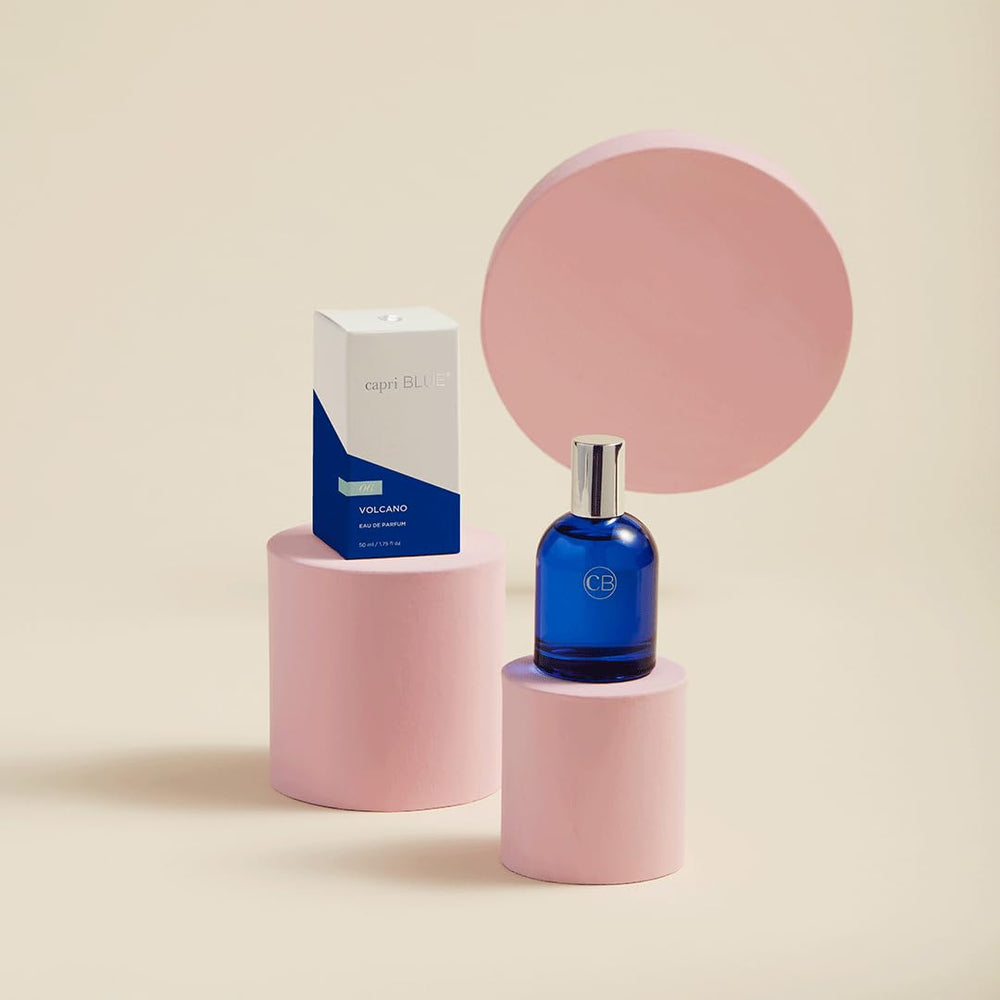 Capri Blue Volcano bottle pour highlights fresh citrus notes for anytime fragrance.